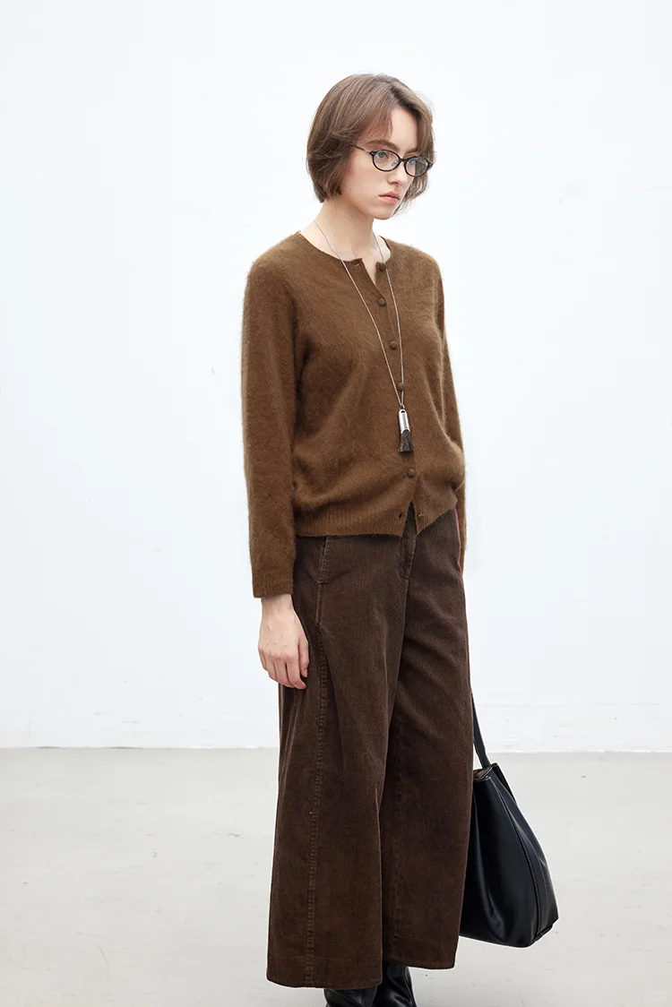 羊毛羊绒混纺|一体成型拉毛开衫