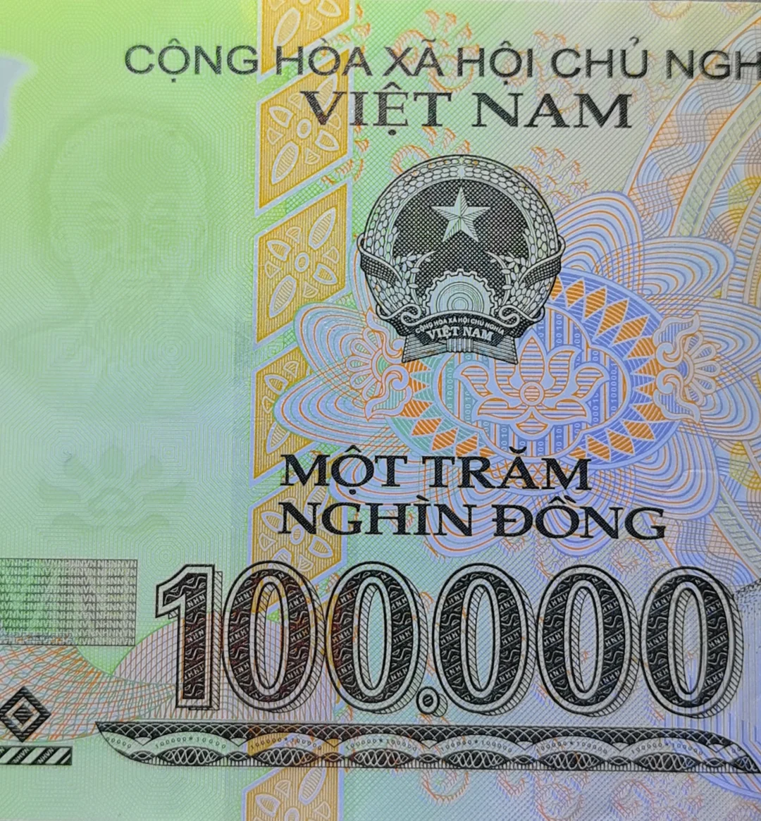 每日一钞：越南100000盾塑料钞