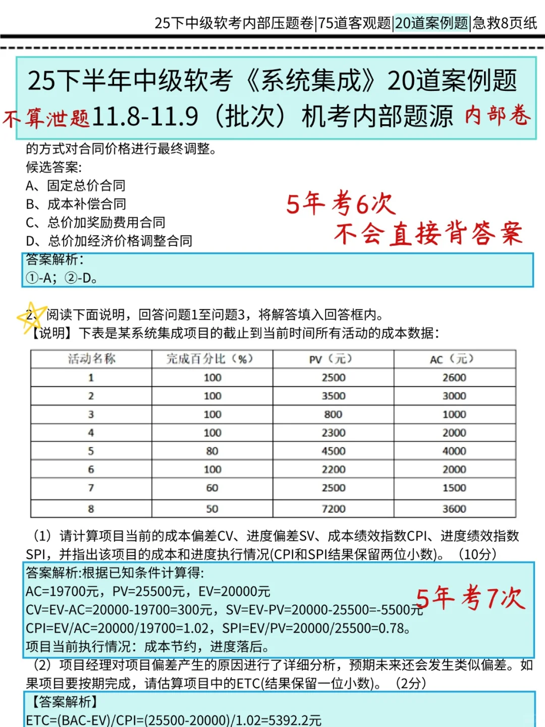 别裸考下周六系统集成3h够了(极简背诵版)