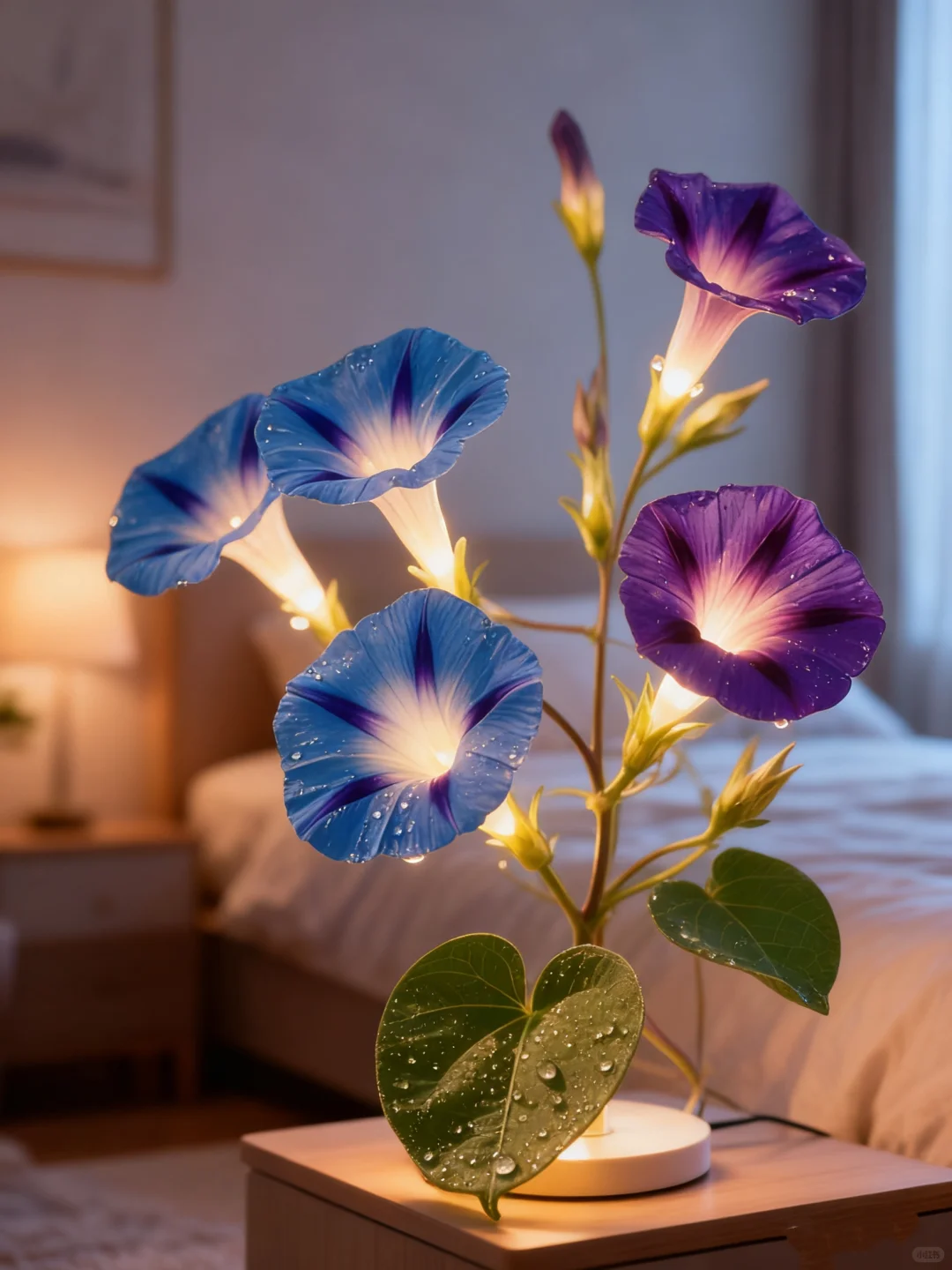 一组树脂牵牛花台灯，究竟谁会喜欢这种调调