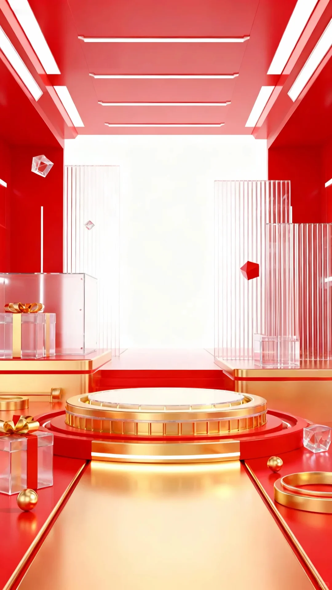 红金风电商促销展示背景