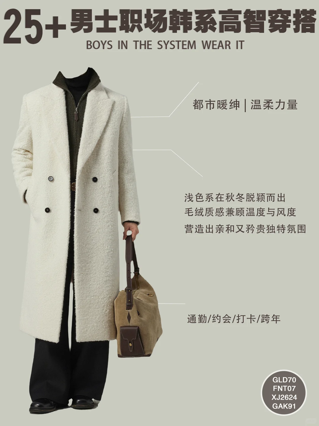 8套25+男士秋冬职场韩系高智感穿搭合集