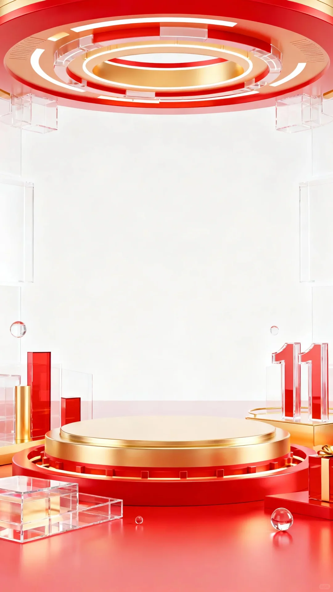 红金风电商促销展示背景