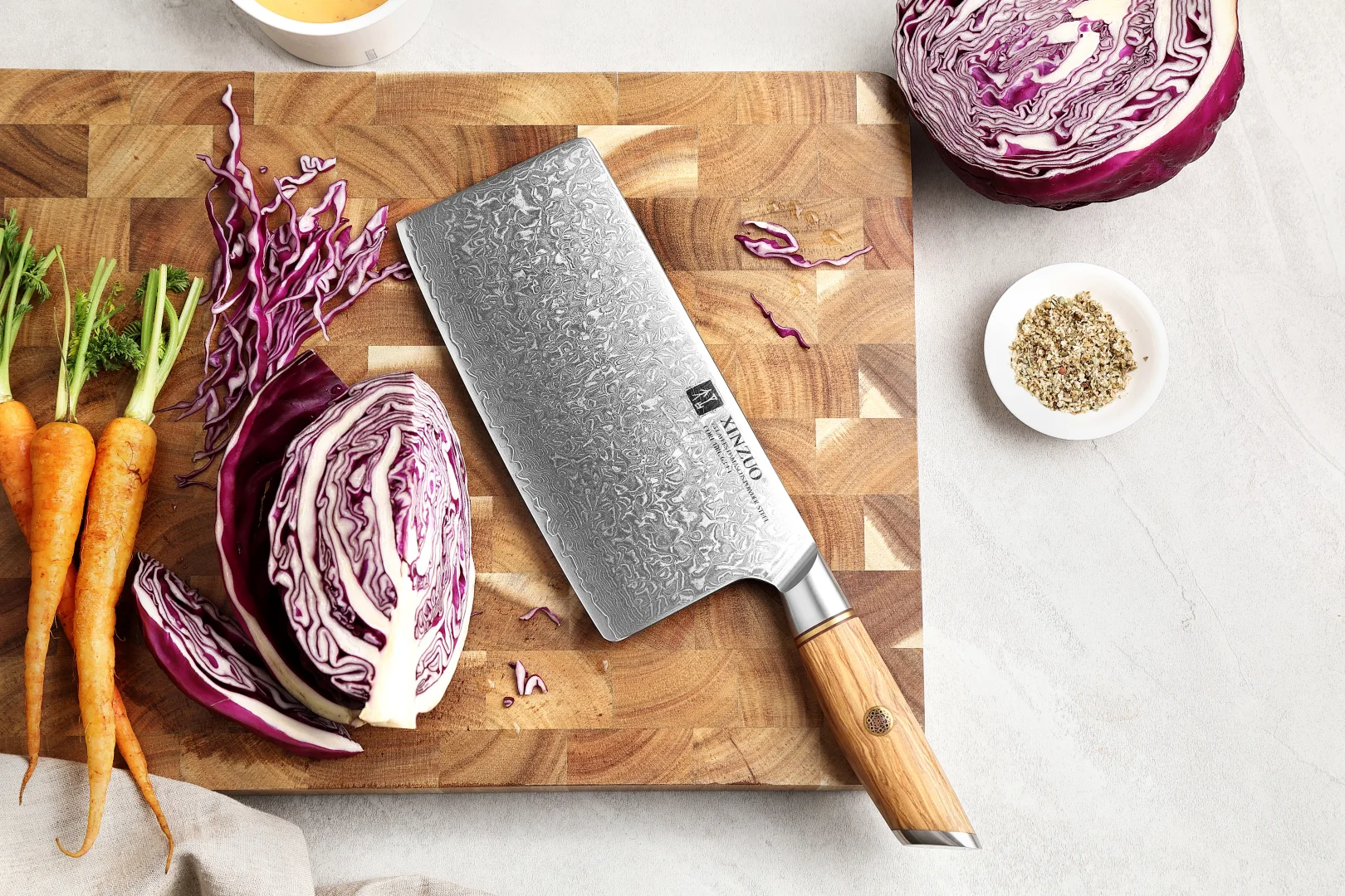 信作岚73层粉末钢中式大菜刀