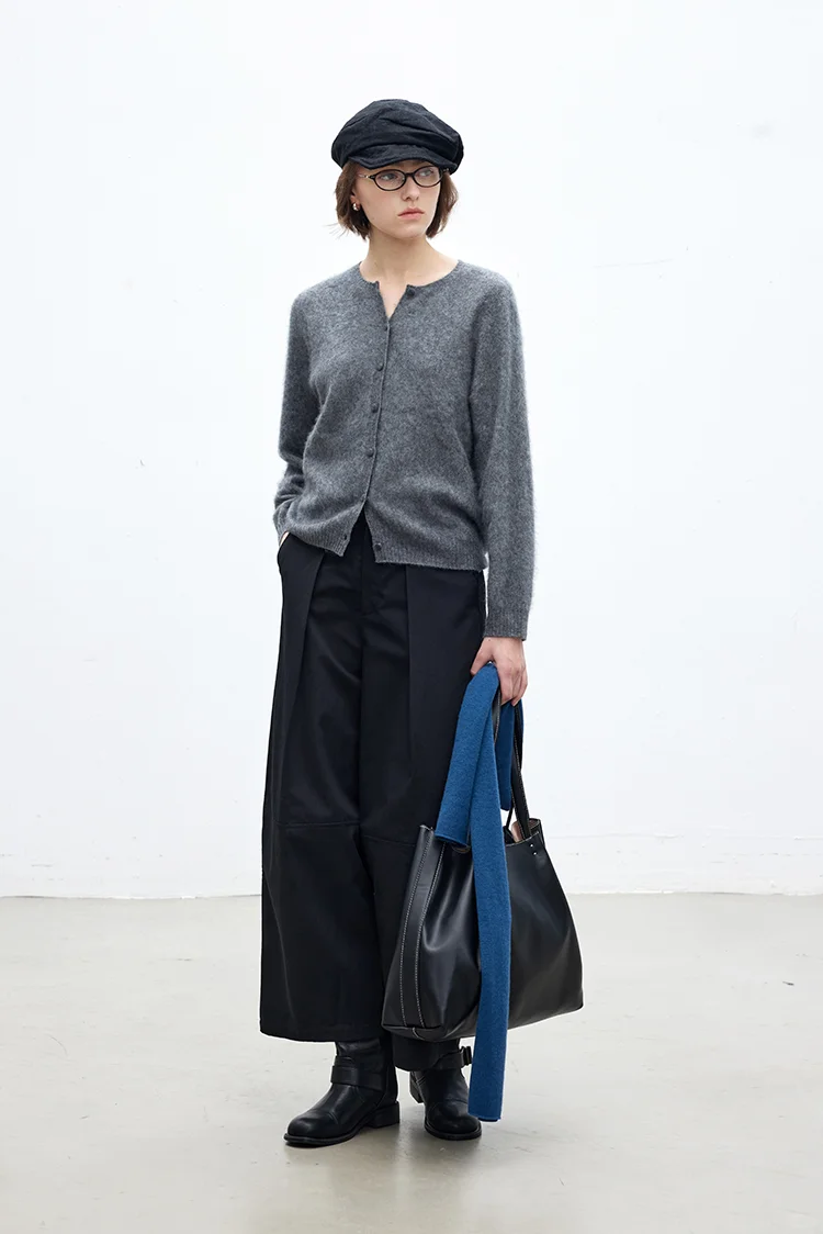 羊毛羊绒混纺|一体成型拉毛开衫