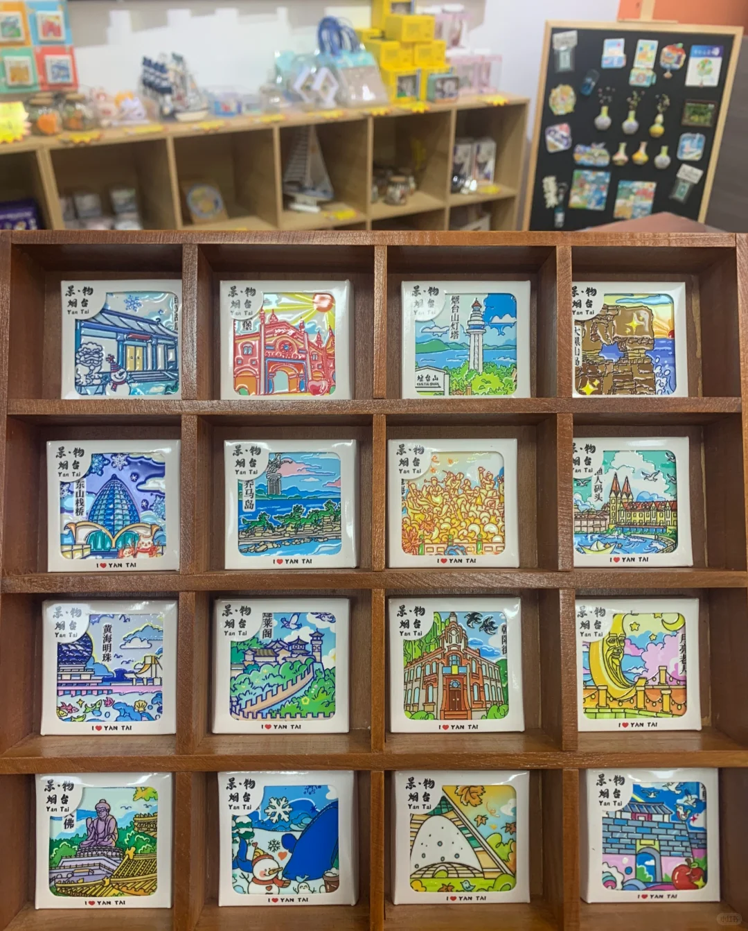 美到不想回家的“烟台十六景”陶瓷浮雕冰箱贴