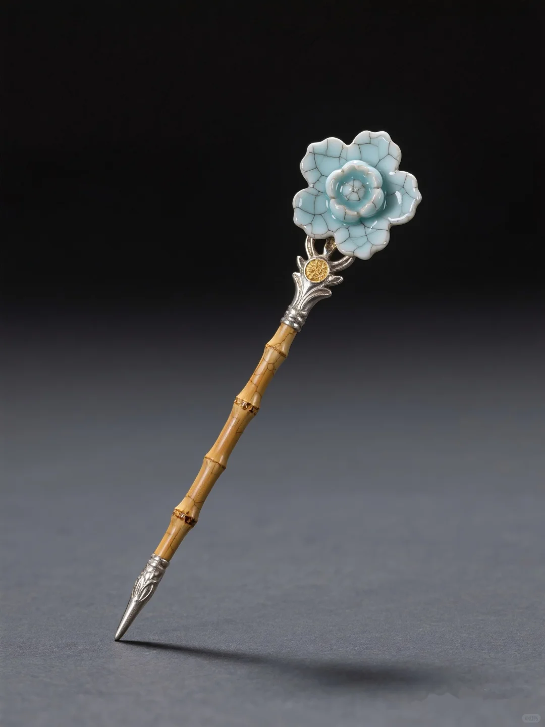 竹影花韵·陶瓷发簪