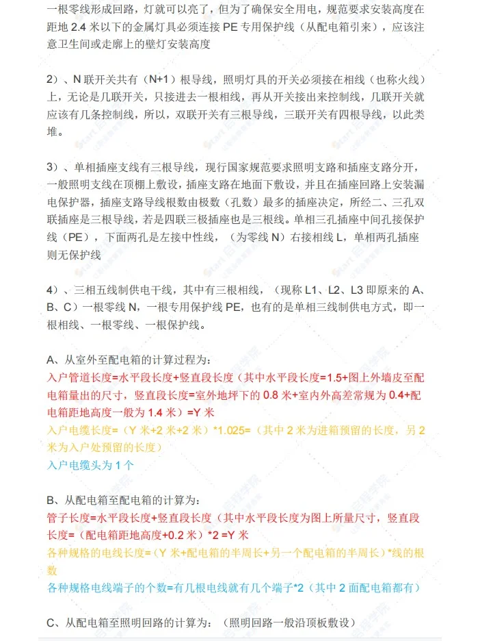 电气安装算量速成秘籍