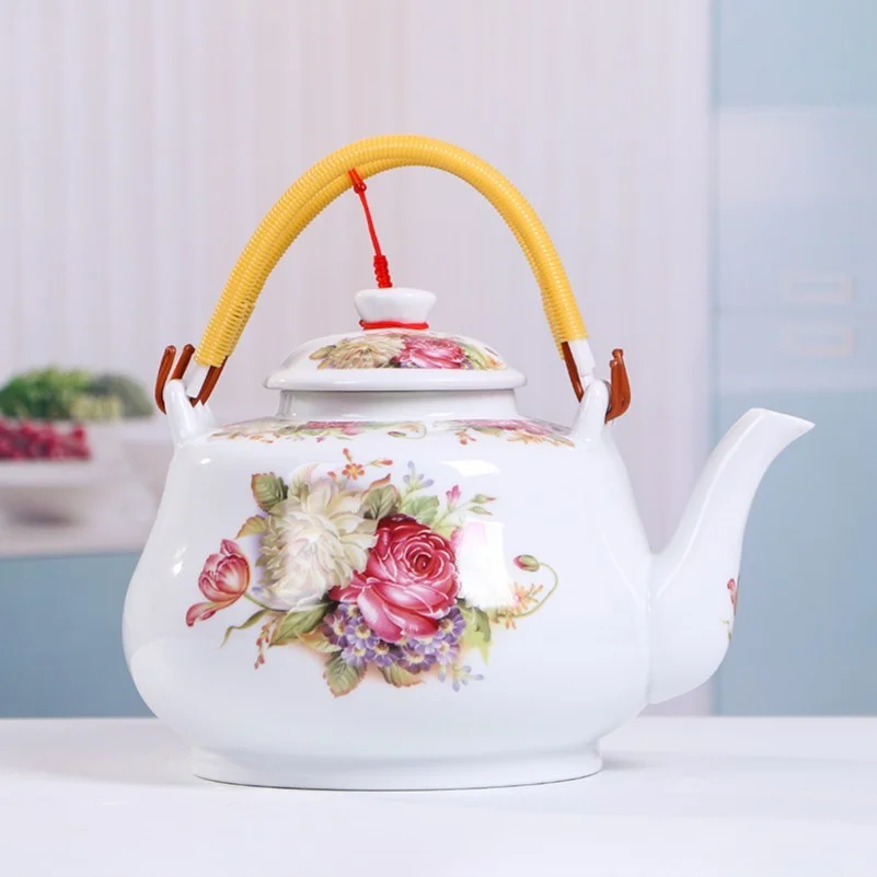 大容量陶瓷冷水壶家用大号青花瓷凉水壶景德