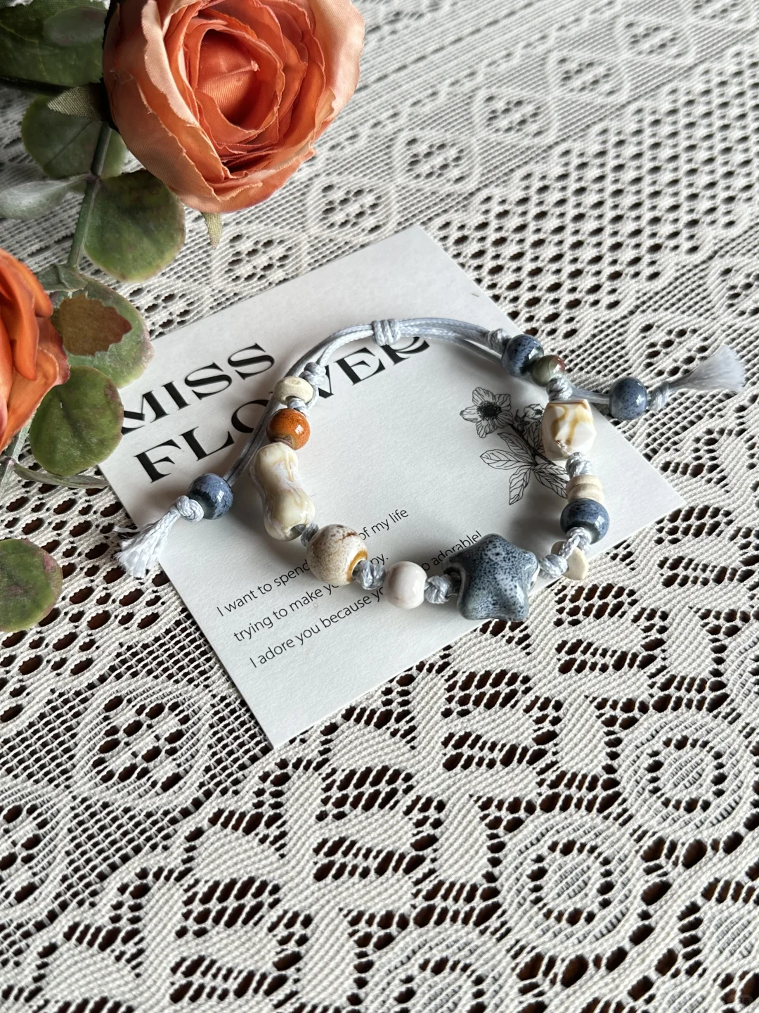 景德镇陶瓷手链｜秋冬抽绳陶瓷手链