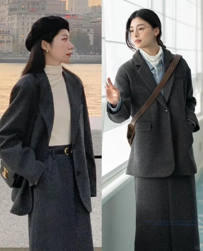 冬季职场穿搭秘籍：毛呢西装外套让你温暖又时尚！✨
