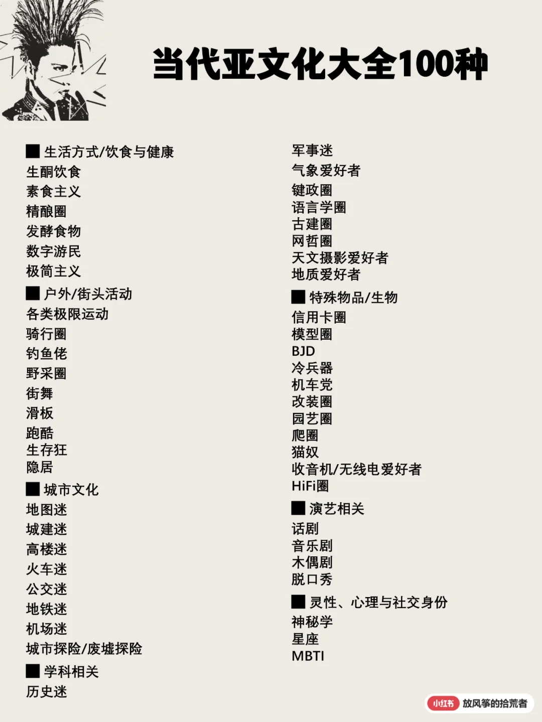 当代亚文化大全100种