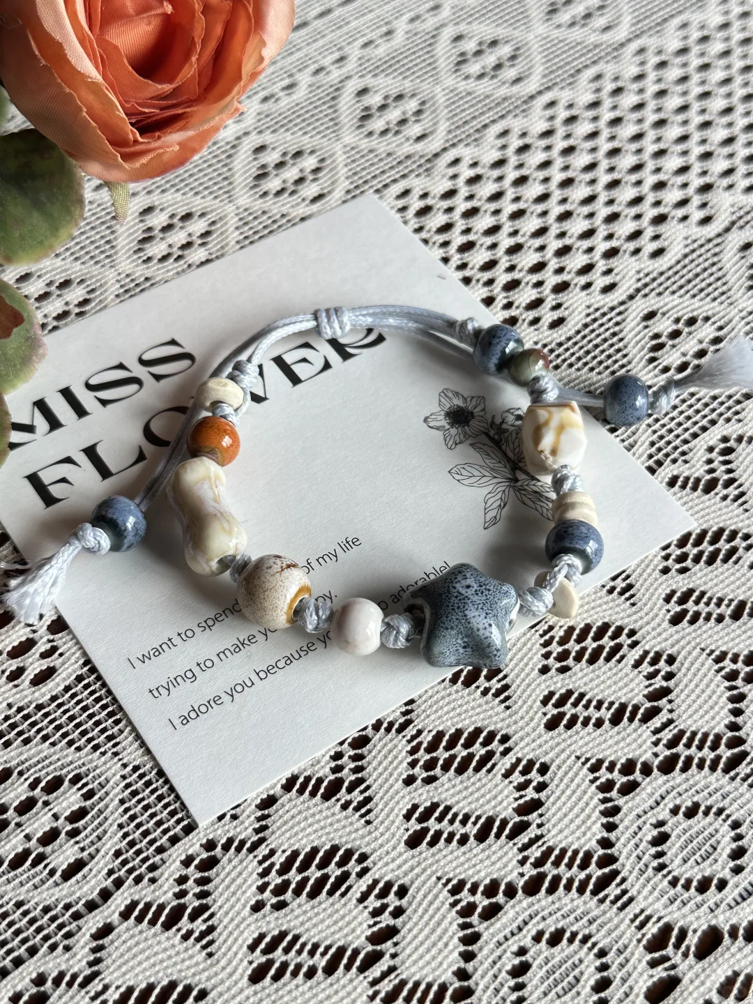 景德镇陶瓷手链｜秋冬抽绳陶瓷手链