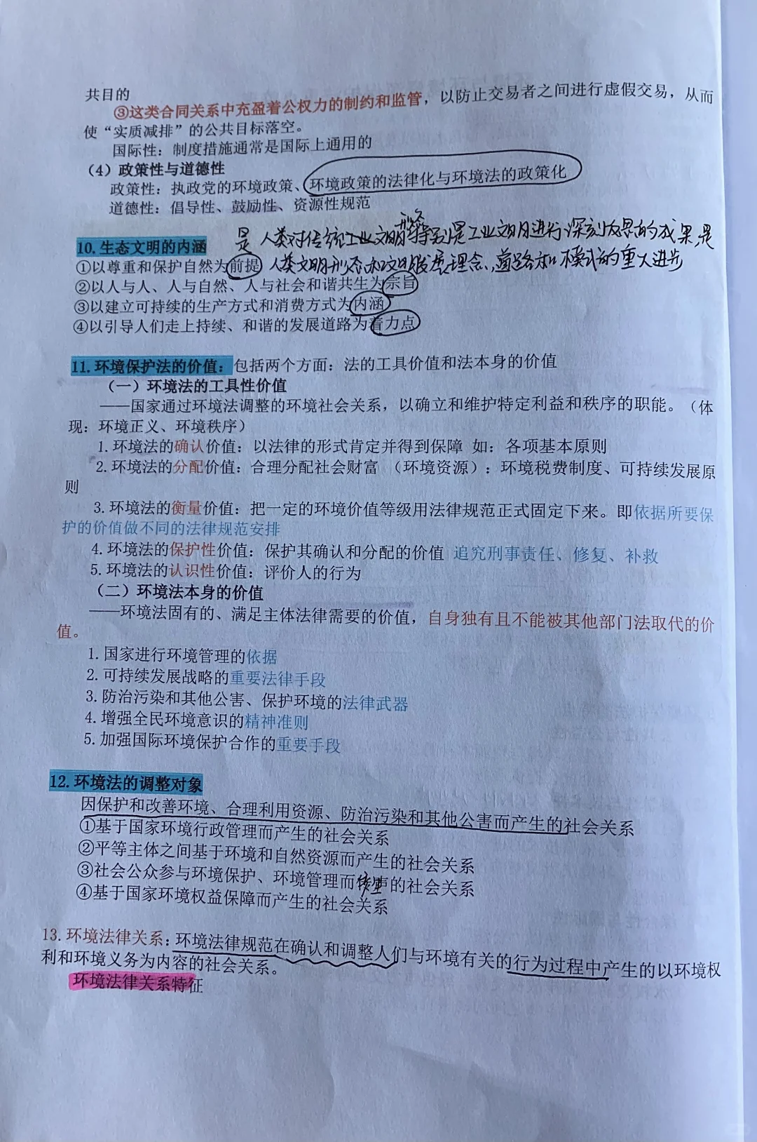 【环境资源法重点整理】