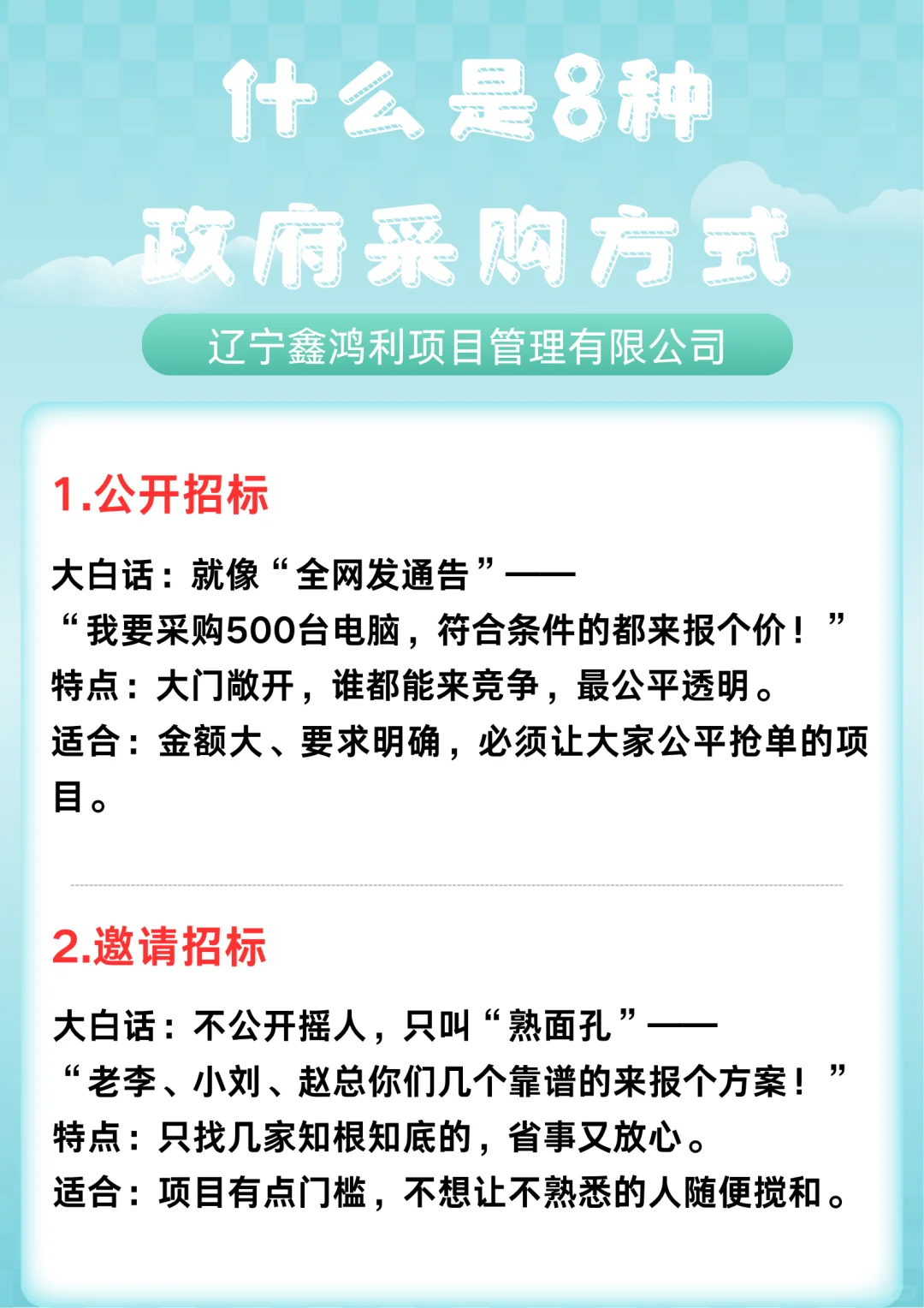 用大白话解释什么是8种政府采购方式