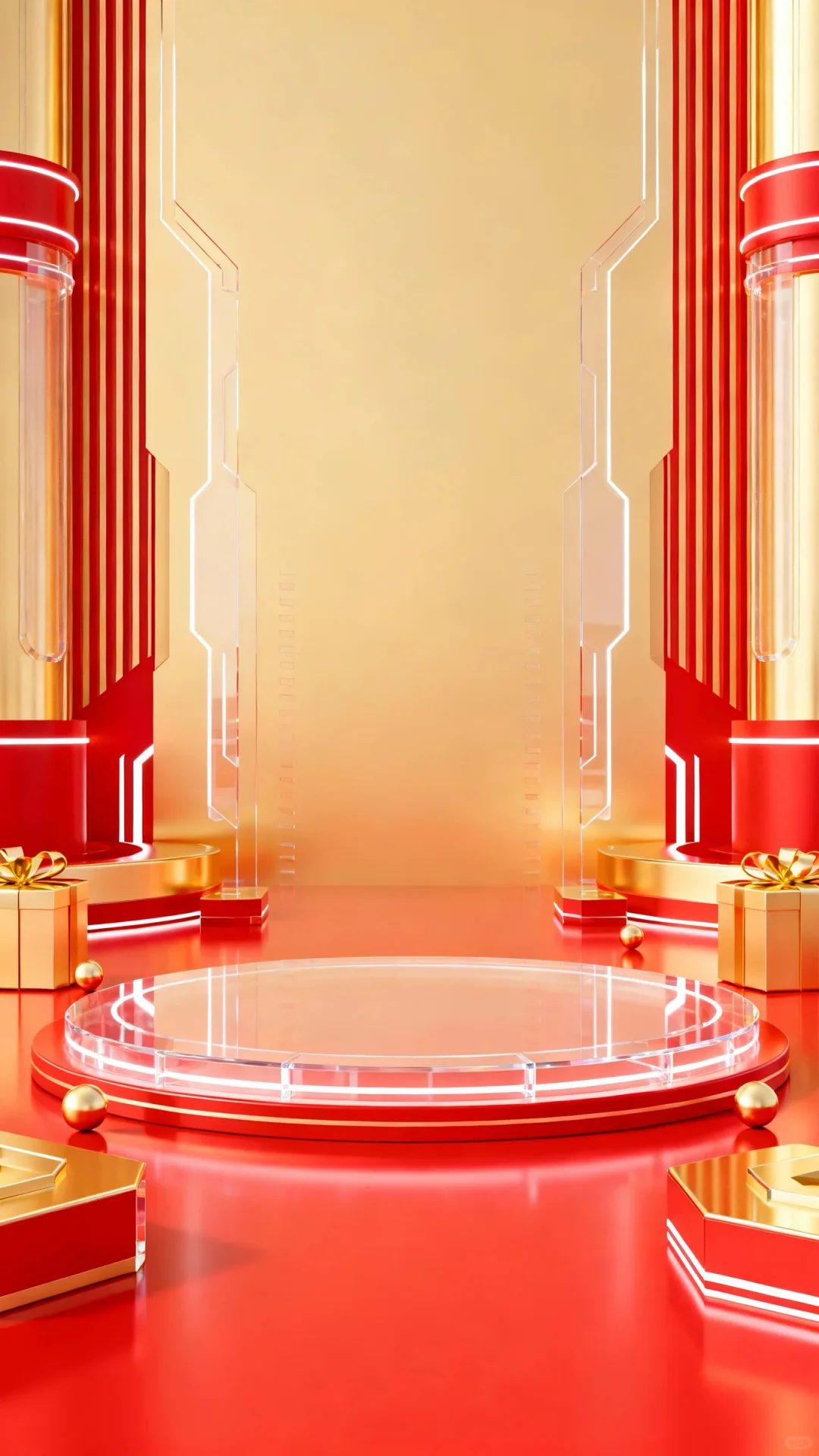 红金风电商促销展示背景