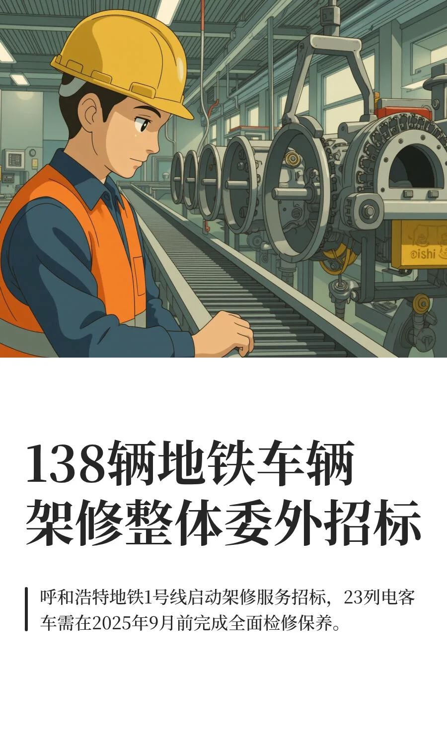 138辆地铁车辆架修整体委外招标