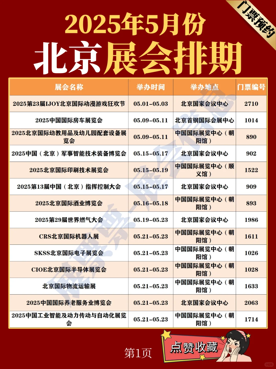 北京展会 | 2025年5月展览排期表（共26场）