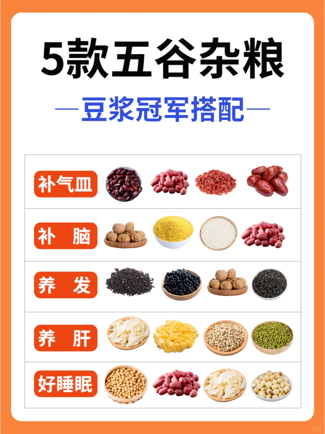 五谷杂粮豆浆养/生搭配，99%的人竟然不知道