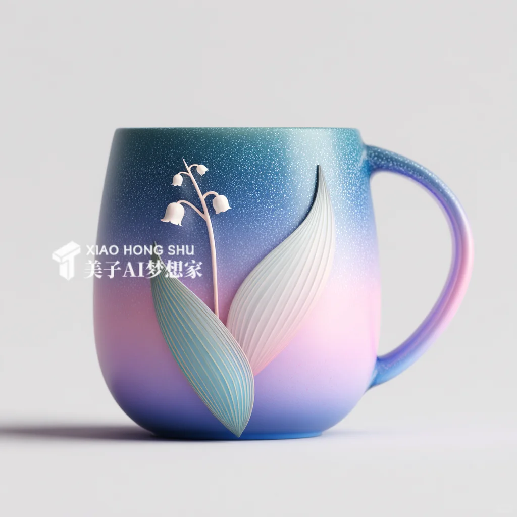 ?AI产品设计1000个?铃兰花开美丽杯子
