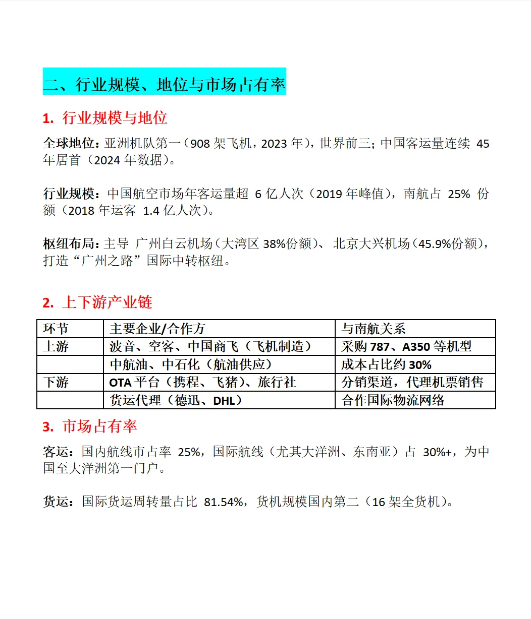南方航空深度分析