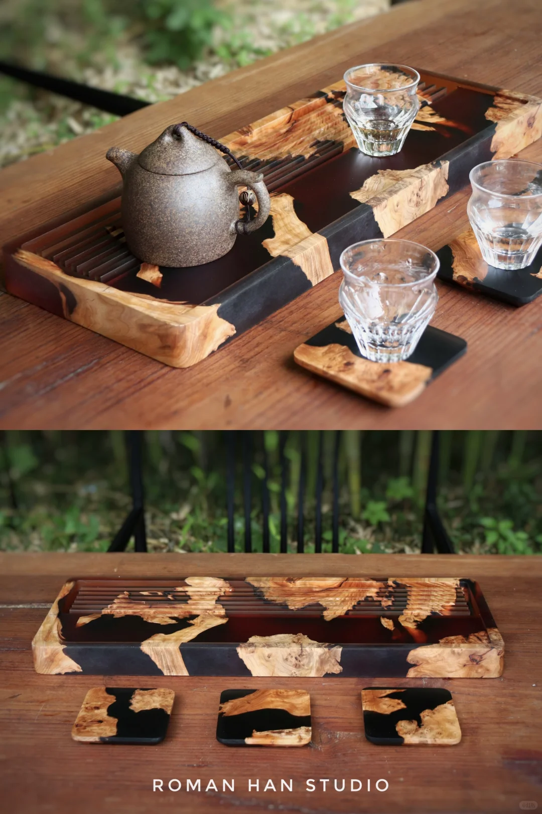 新品来啦｜琥珀色可接水茶盘