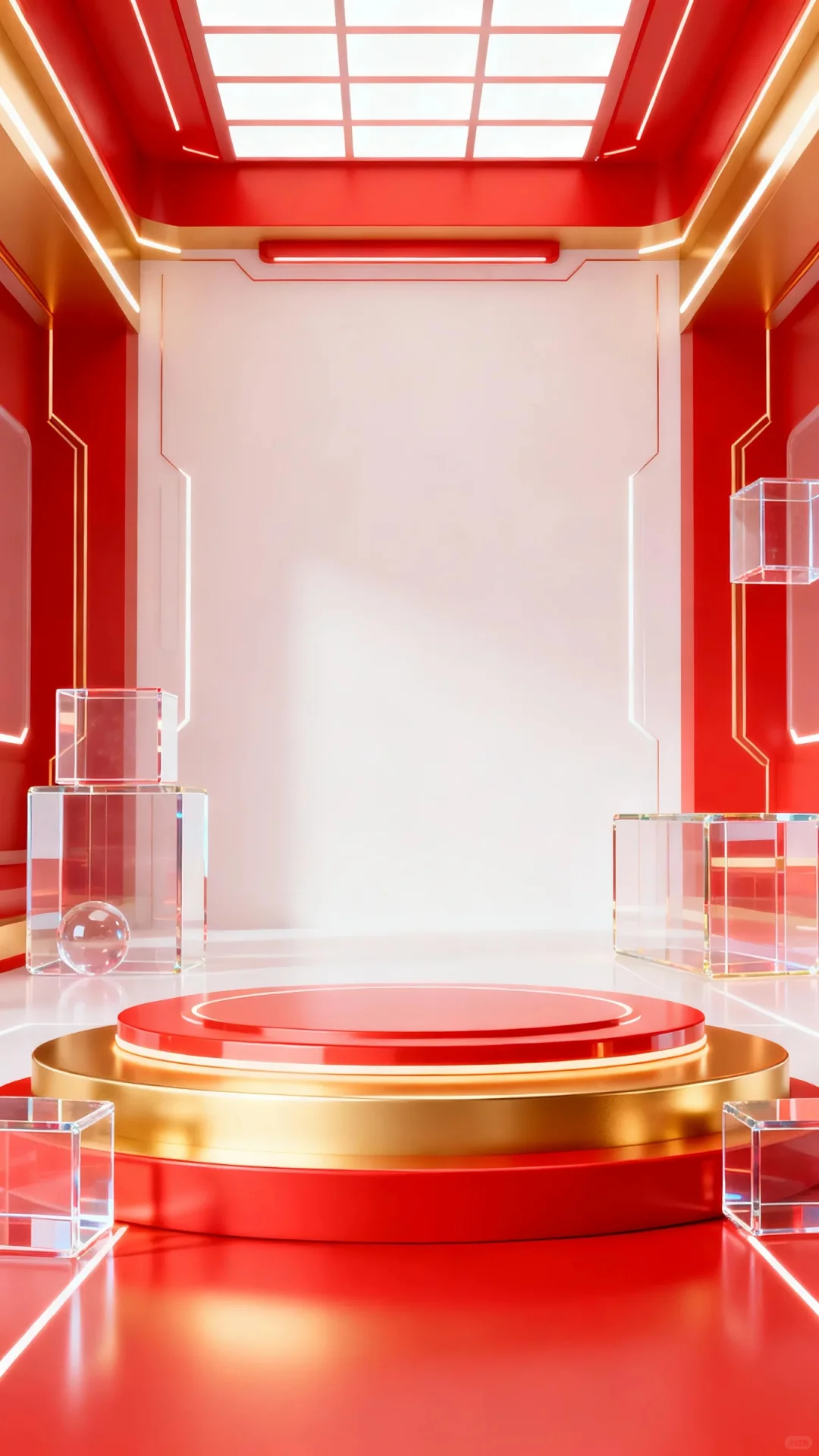 红金风电商促销展示背景