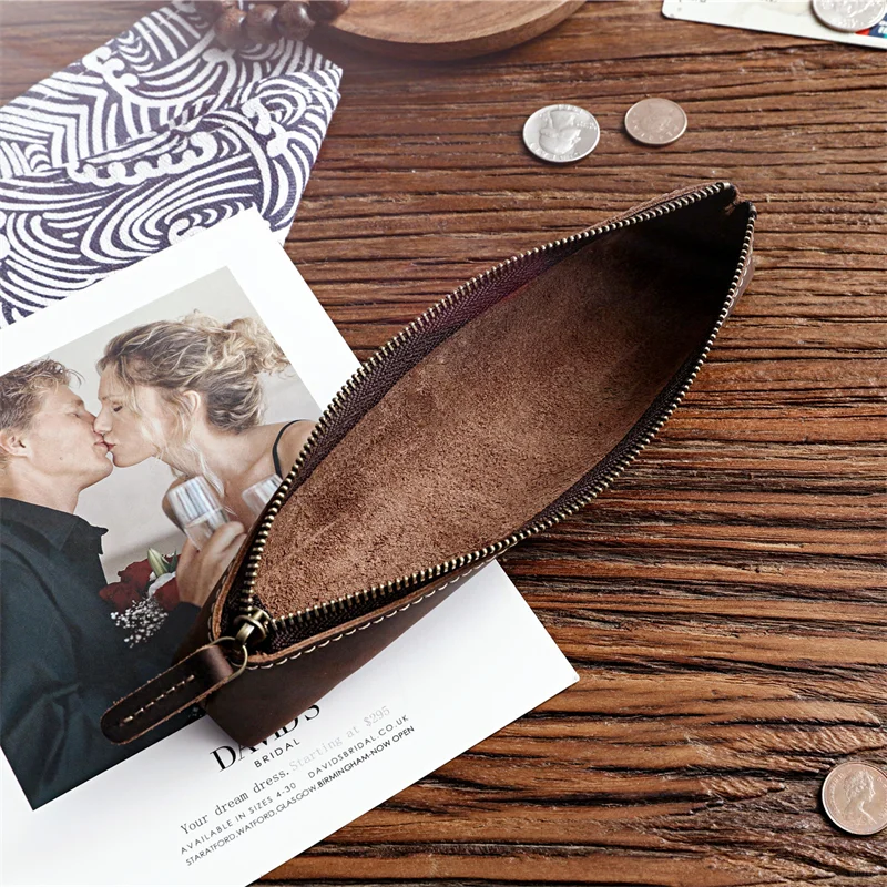 一款里外纯皮制作的细长笔袋