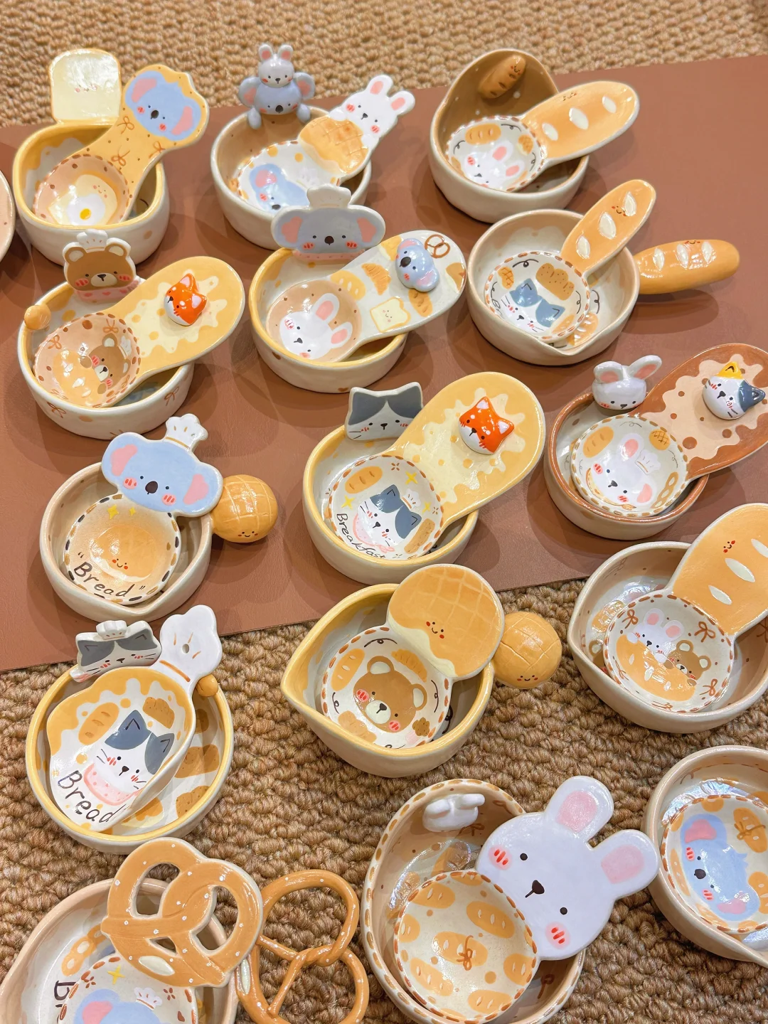 ?面包系列???小动物豆勺豆碟来啦