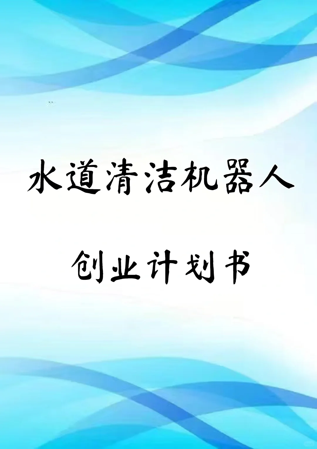 《水道清洁机器人创业计划书》Word➕PPT