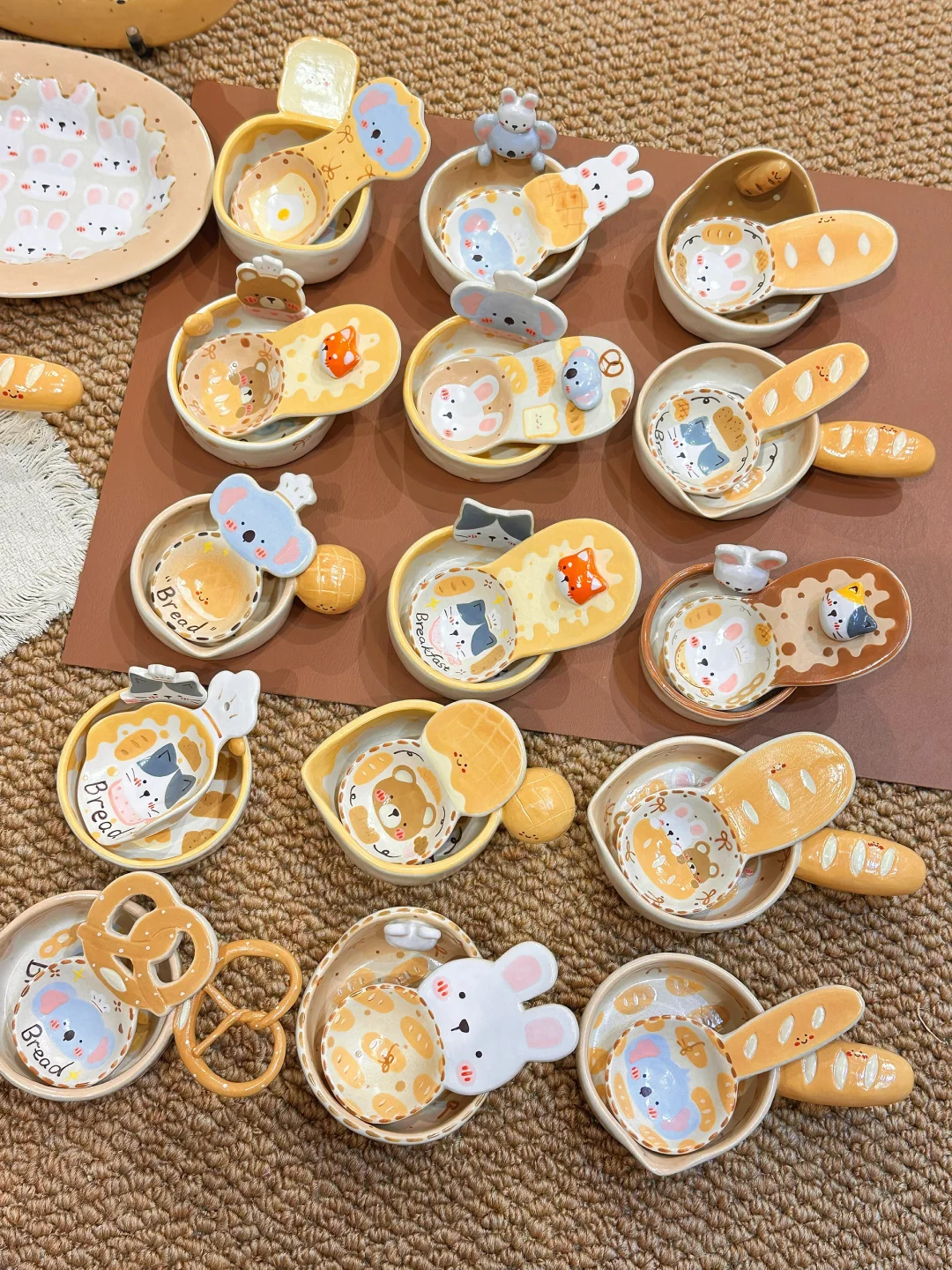 ?面包系列???小动物豆勺豆碟来啦