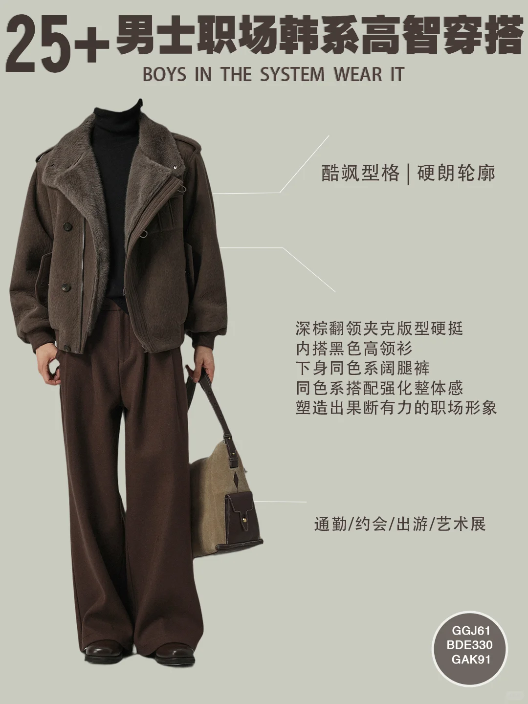 8套25+男士秋冬职场韩系高智感穿搭合集
