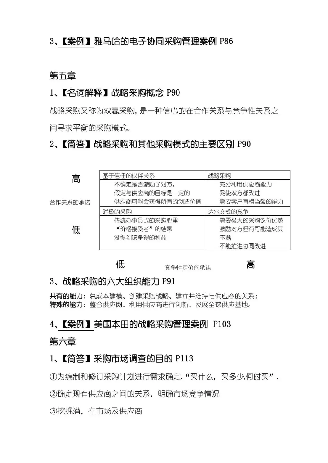 《采购管理》复习重点-考点-试题