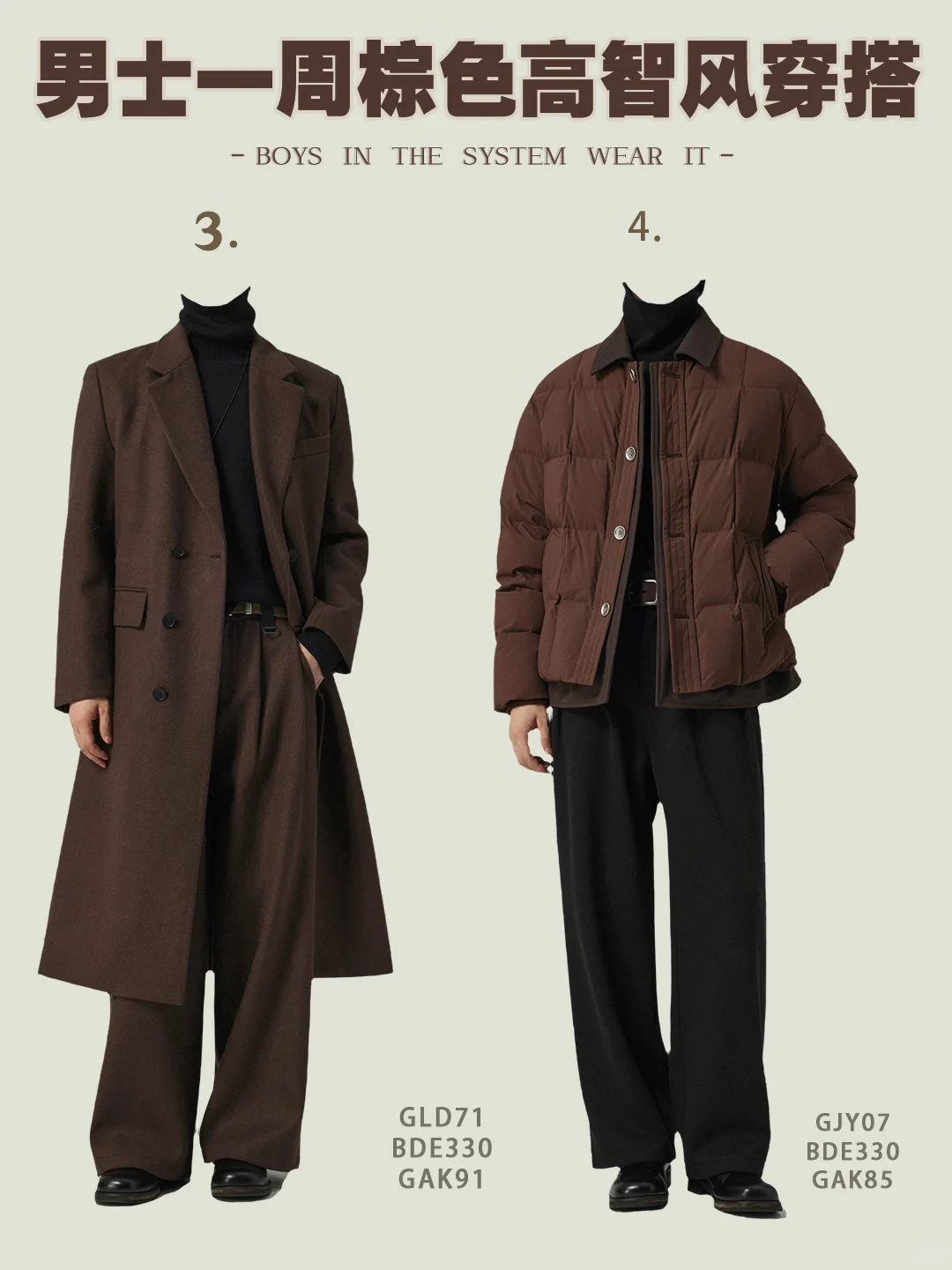 男生秋冬琥珀流光系高智风穿搭|秒变男神