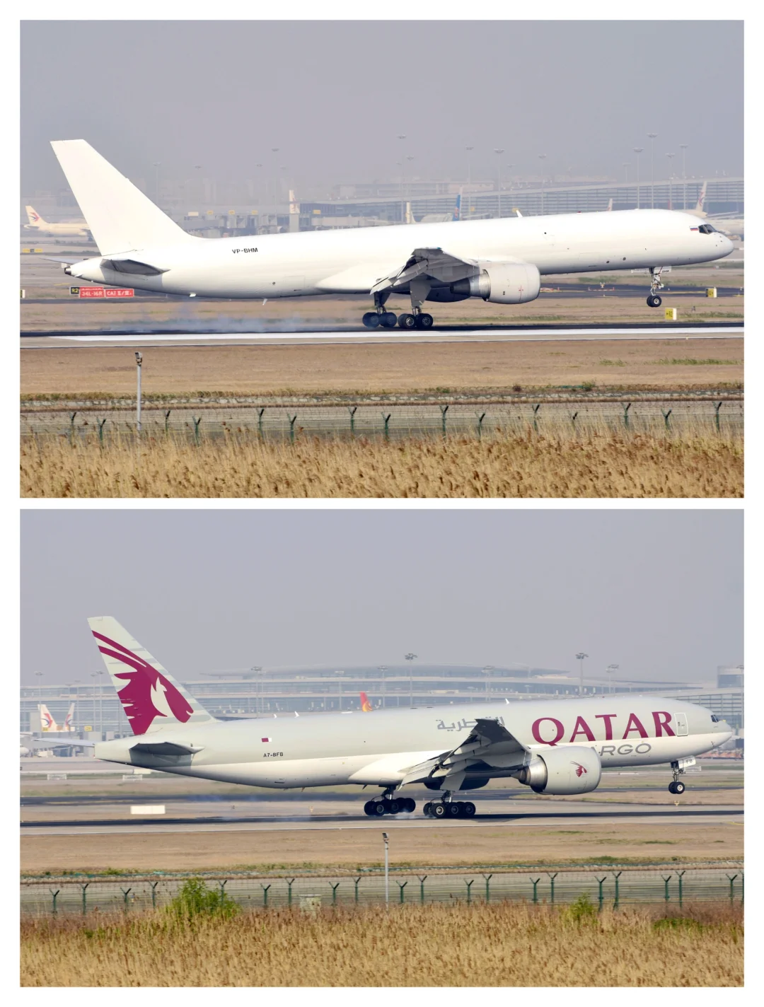 5年前的浦东机场 全球包机客改货 货机齐聚