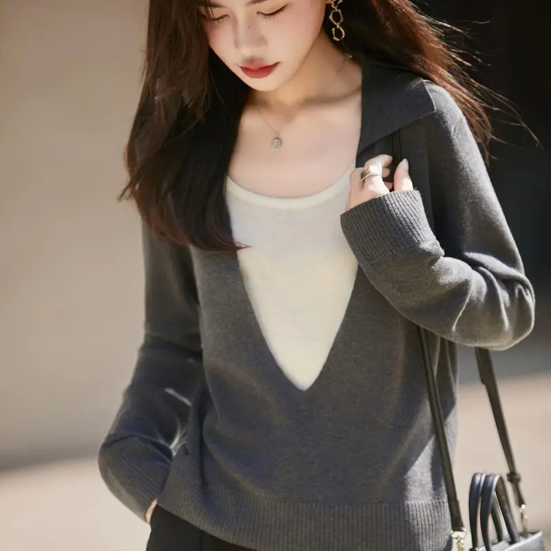 法式撞色针织衫，2025新款显瘦神器✨