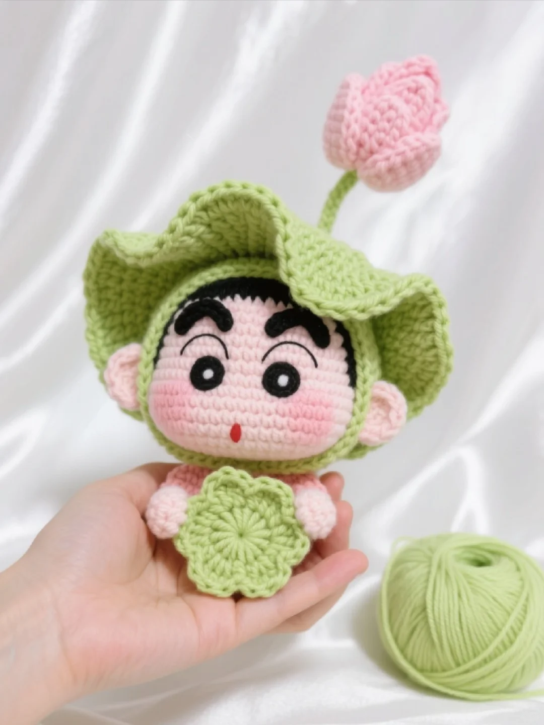 钩织夏日荷花小新【附图解】