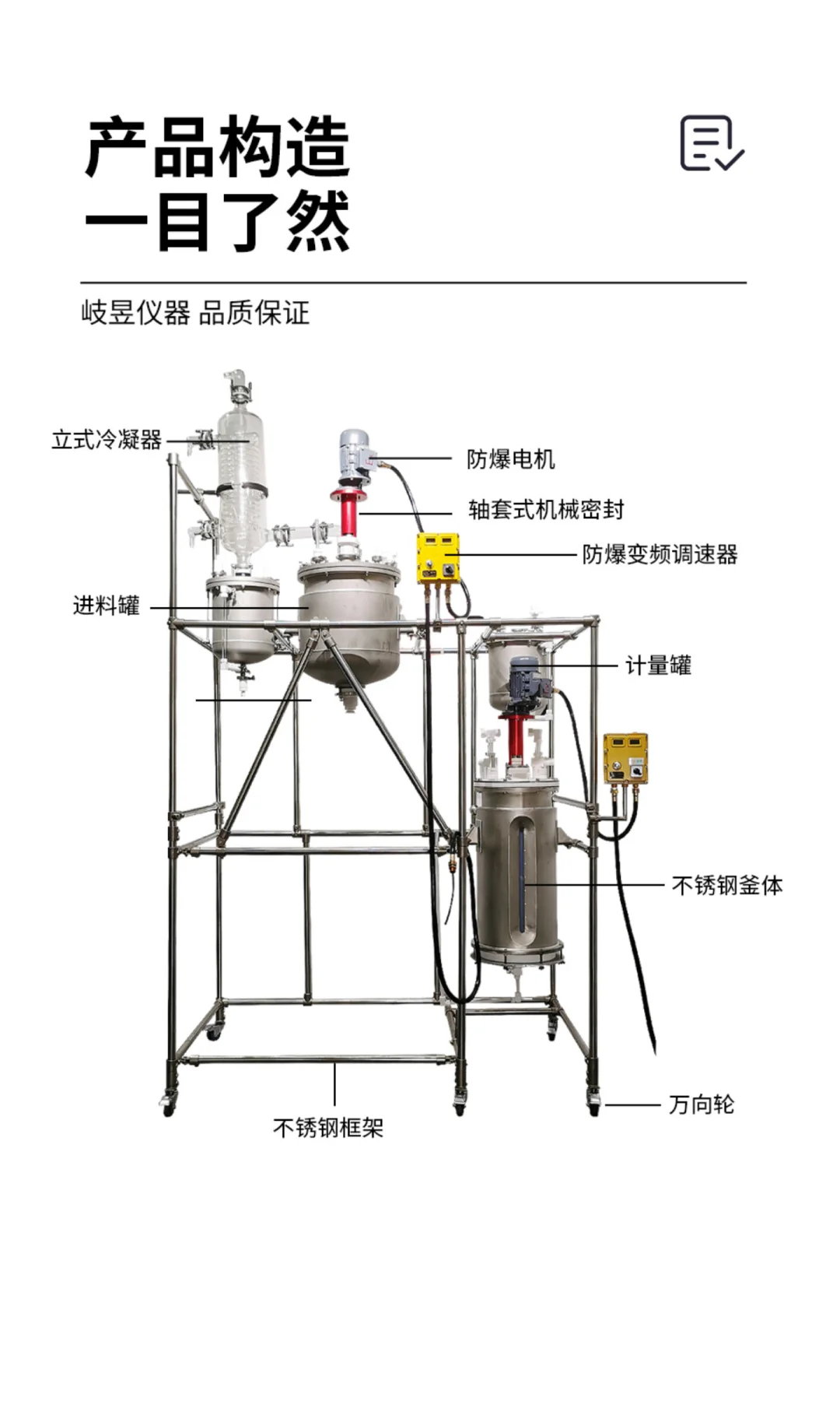 大框架高进料罐 防爆不锈钢固相釜——裂解