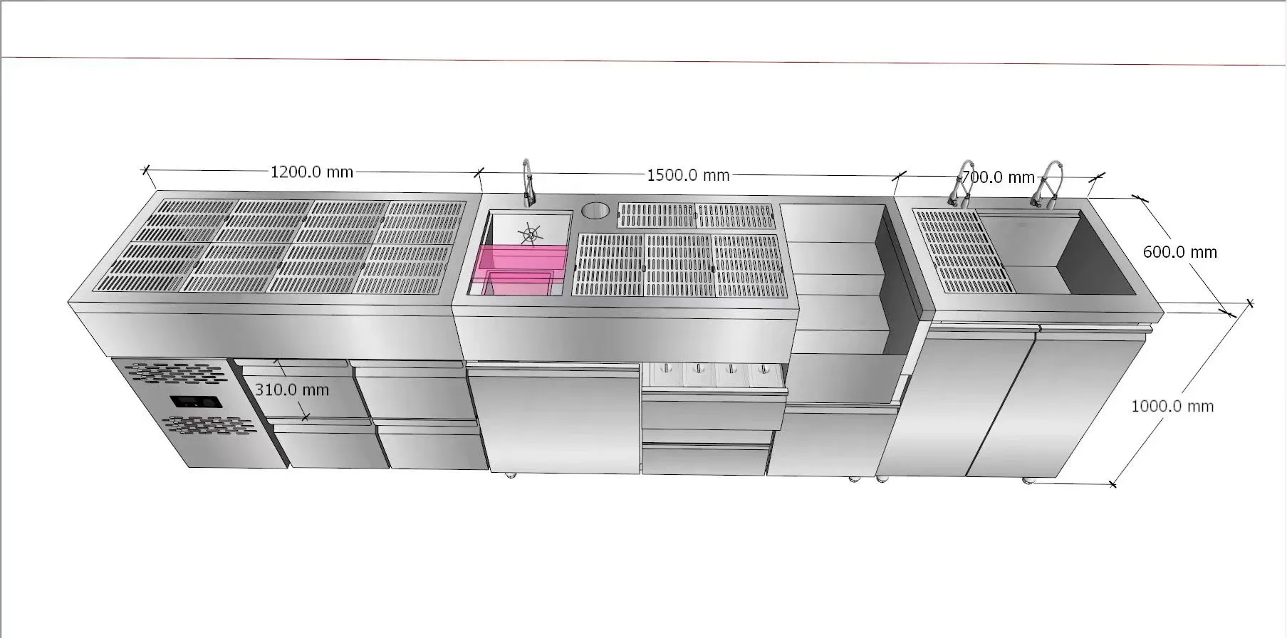 不锈钢调酒工作站的落地效果