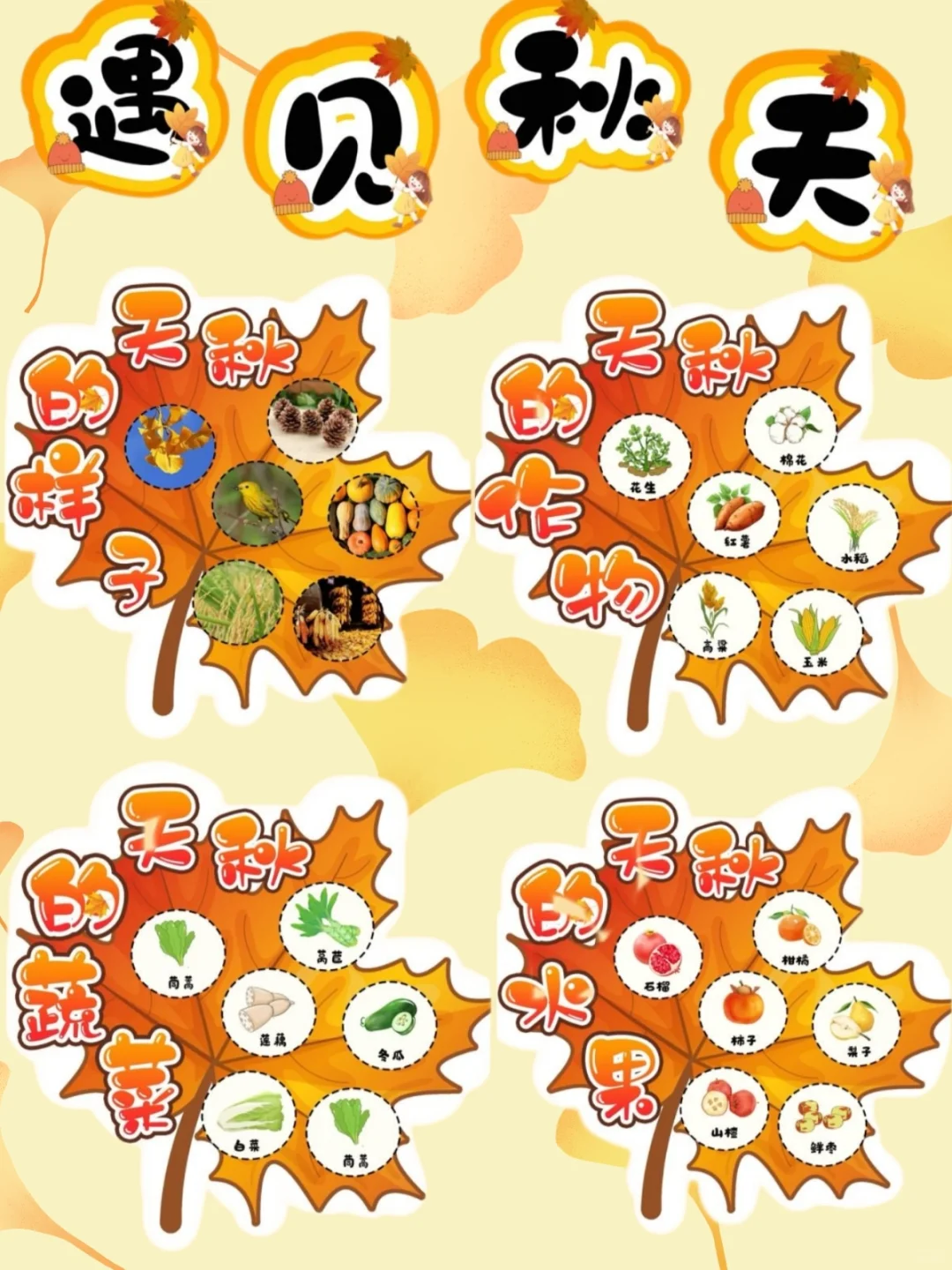 幼儿园秋天主题环创,? 打印,太美啦?