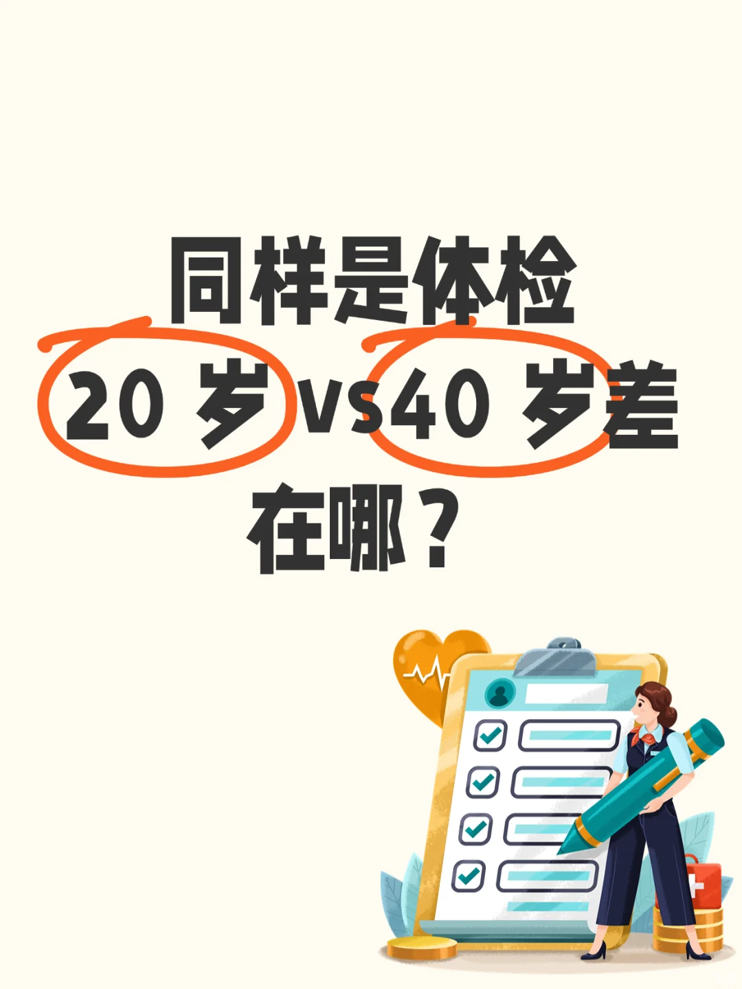 20岁vs40岁,体检结果竟然差这么多?