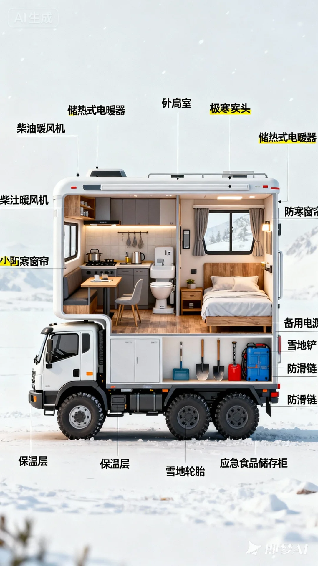 两人极寒暴雪末世房车生存1-温饱与能源