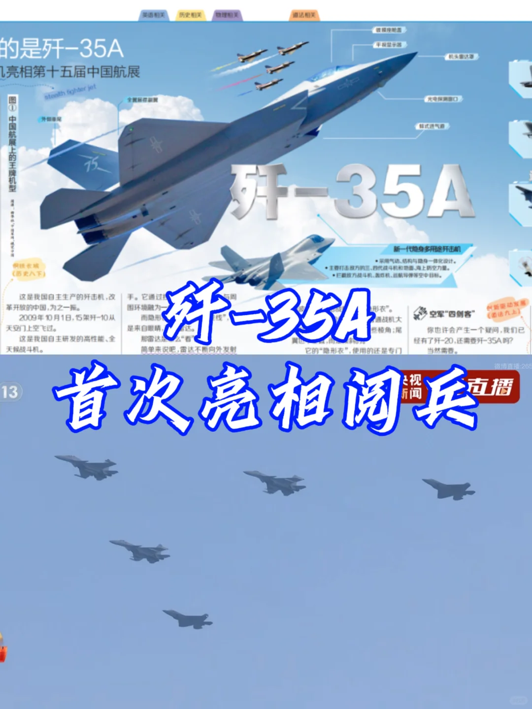 “隐身战机”歼-35A首次亮相阅兵