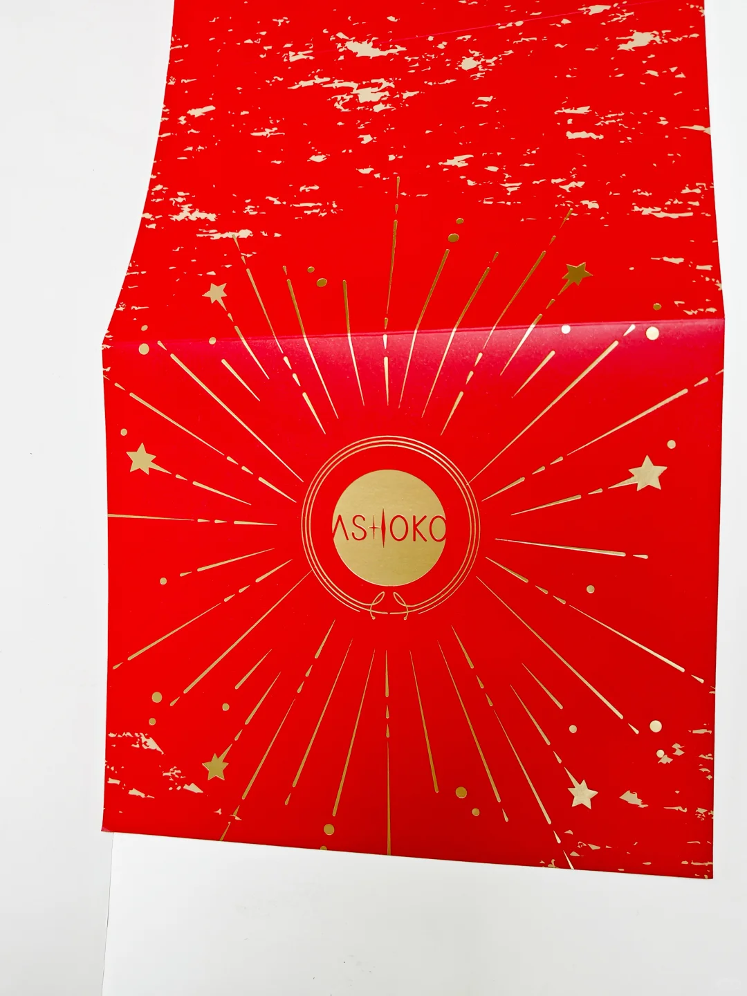 金属烫金烟花星芒 立体火漆章浮雕烟花贺卡