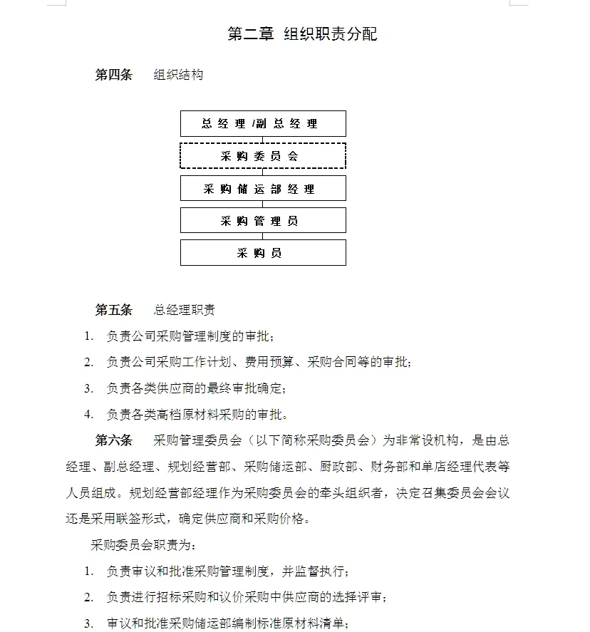 某饮食服务公司采购管理手册49页