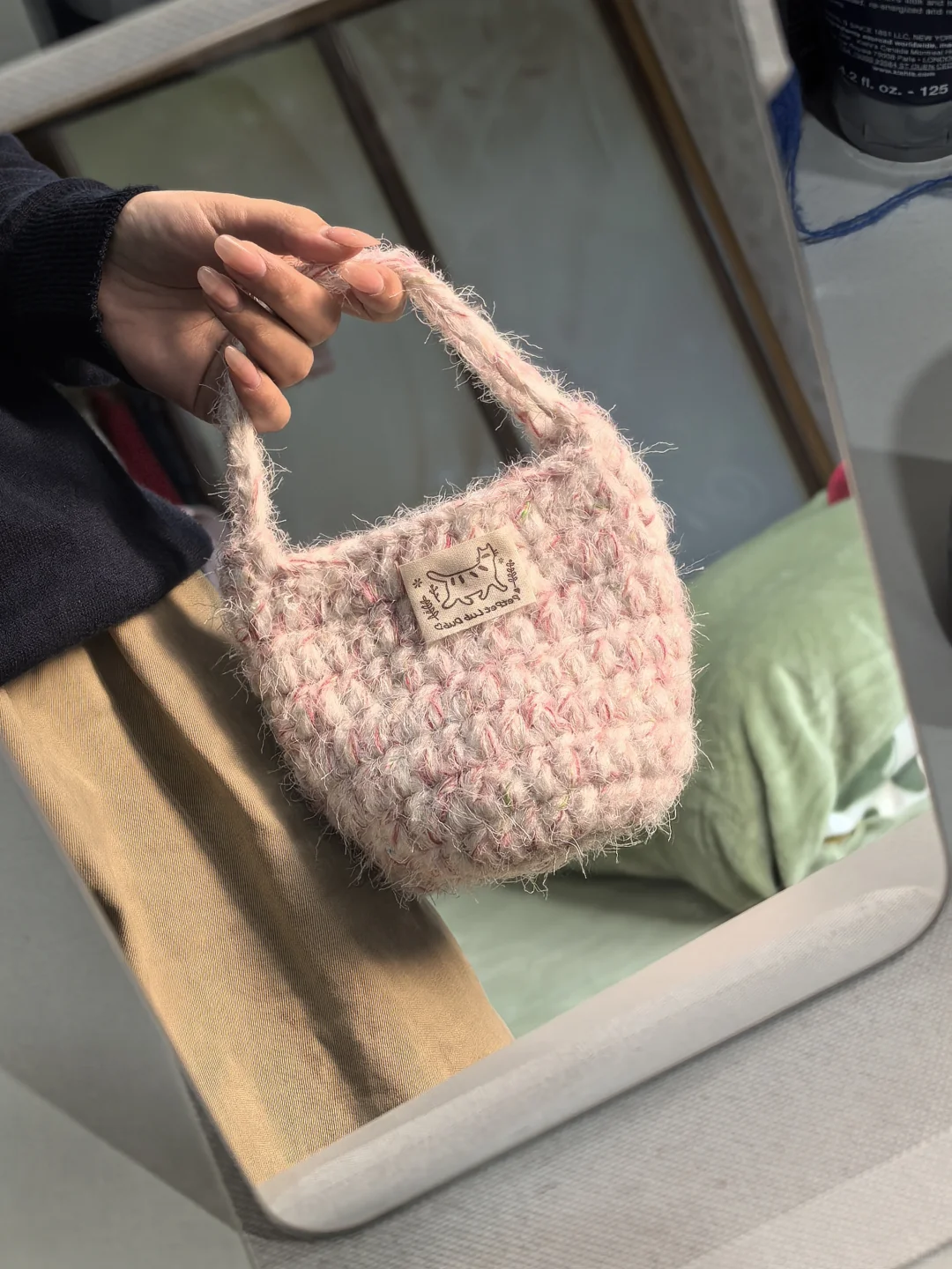 ?这只粉糯编织包，直接把我的少女心戳爆