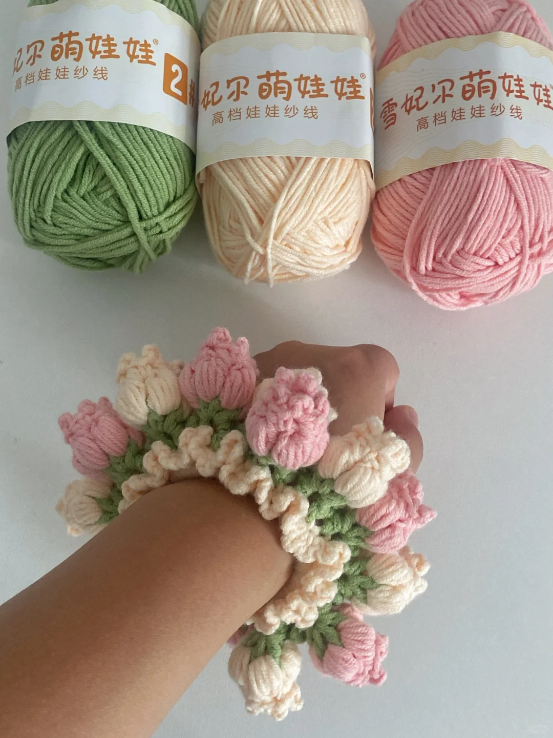 钩针?铃兰花发圈【附图解步骤教程】