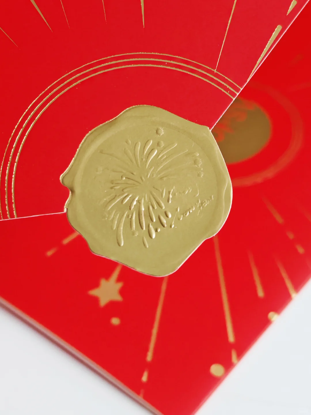 立体浮雕烟花贺卡|火漆印盖|新年贺卡
