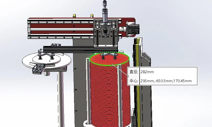 双工位圆板自动送料机-伺服顶升-吸盘取放料
