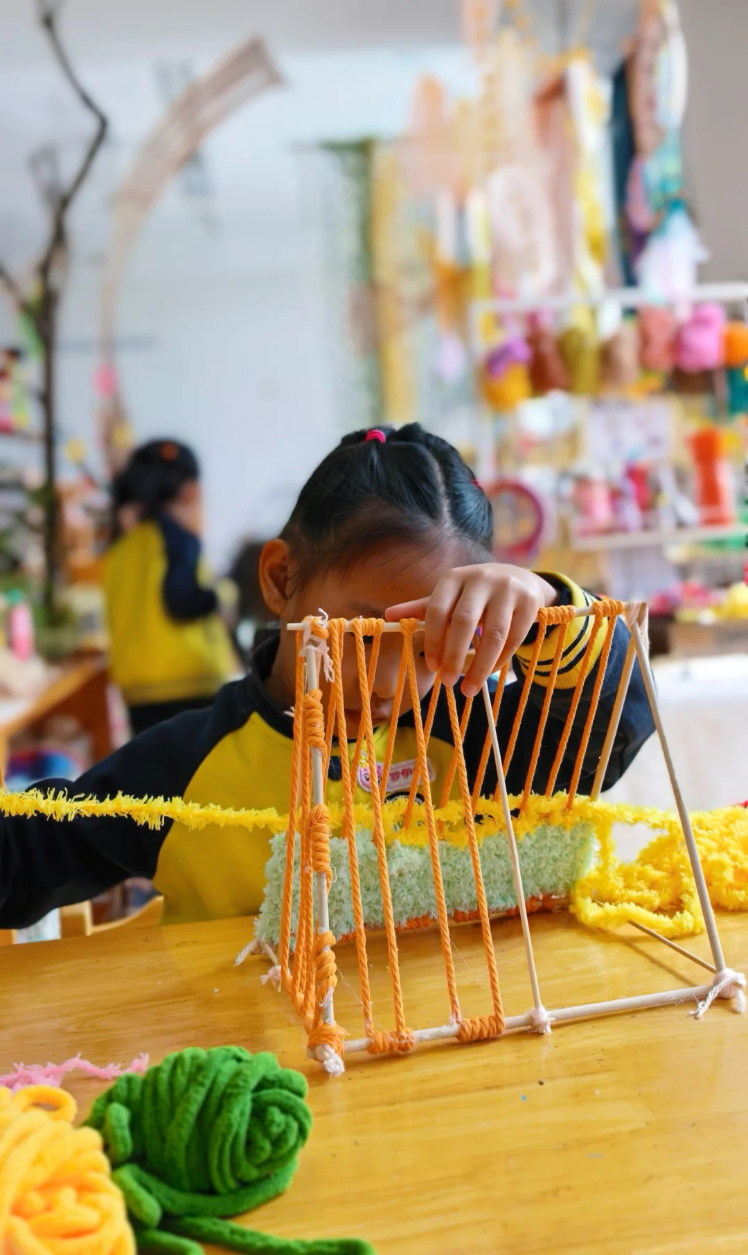 幼儿园秋天环创/毛线创意手工编织帐篷⛺